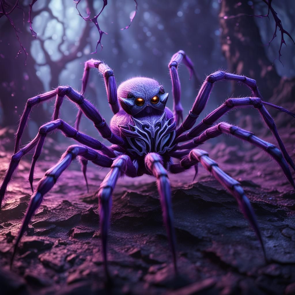 Gwen Ghost Spider: Detailed Fantasy Art in Purple