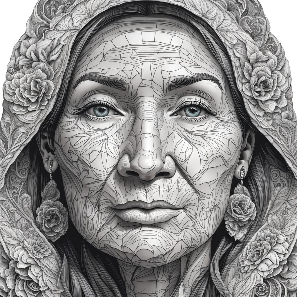 Detailed Portrait of a Mother's Face