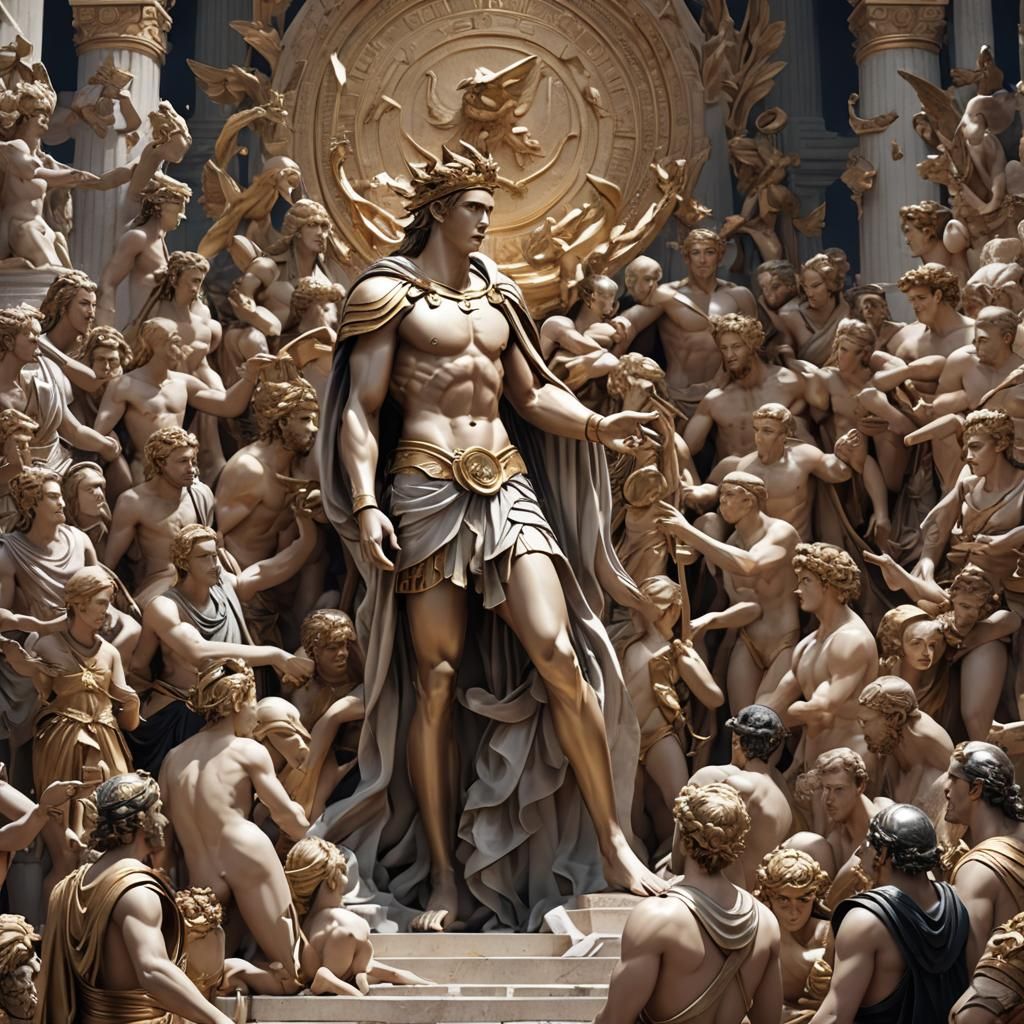 Mythical Greek Gods in Anime Style 3D Art