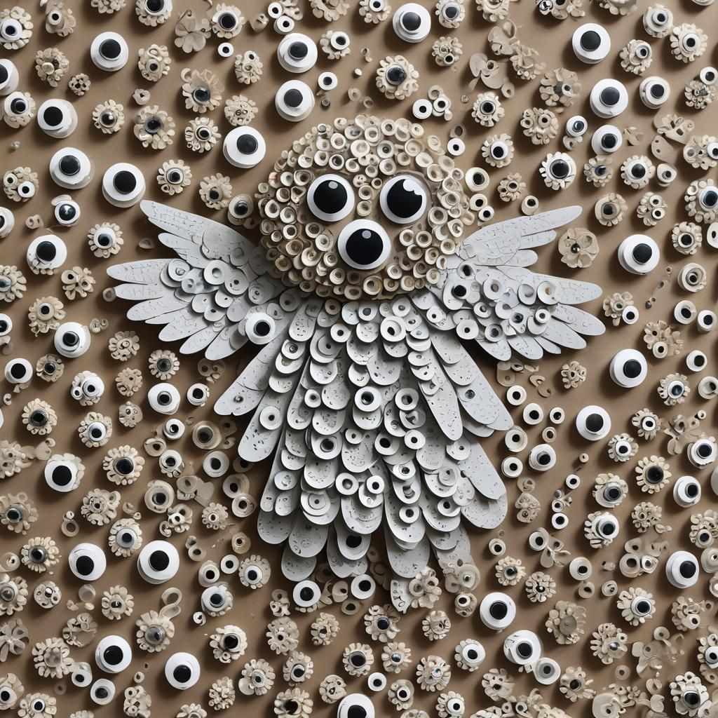 Biblically Accurate Angel Covered in Googly Eyes