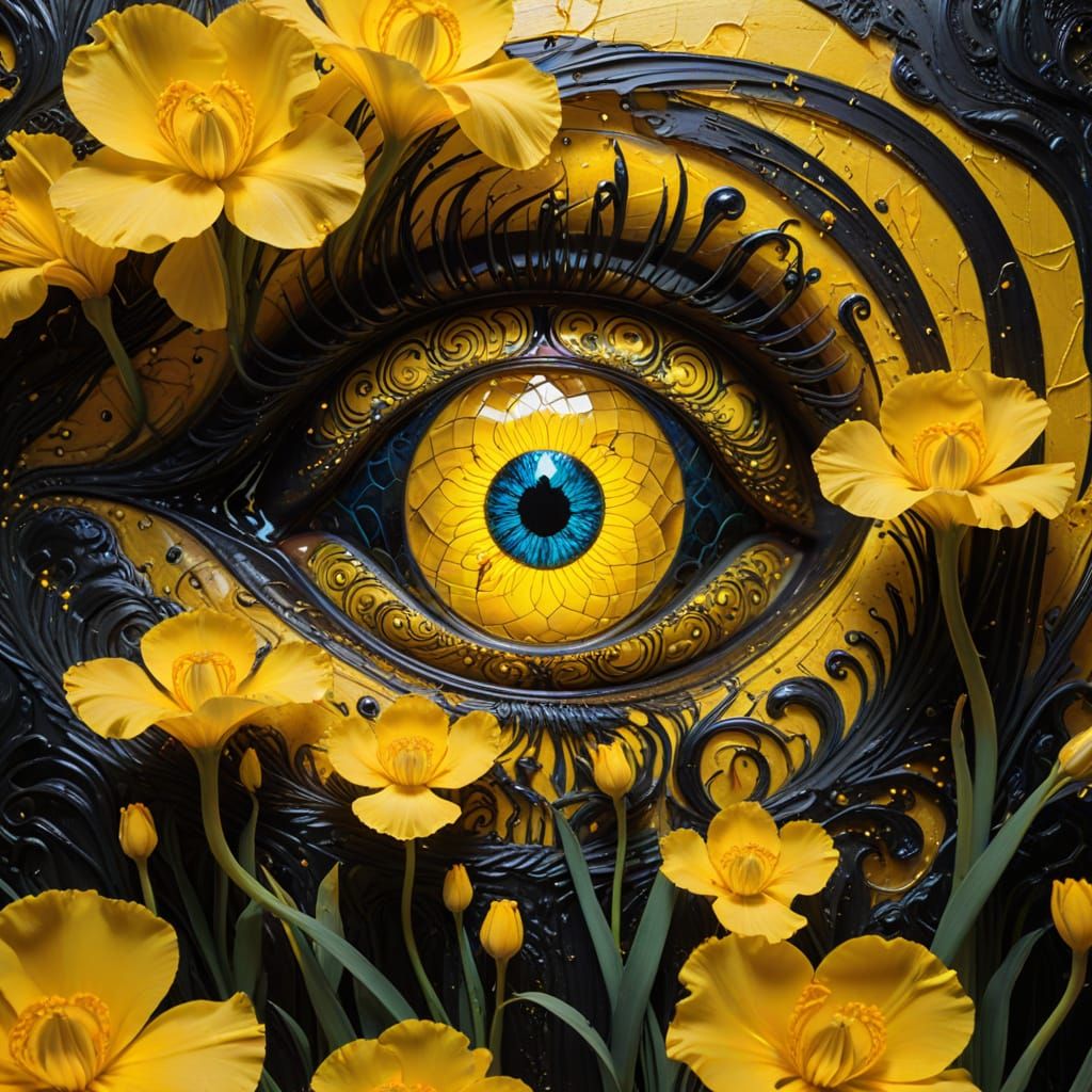 Hypnotic Iris Portal in Surrealist Style