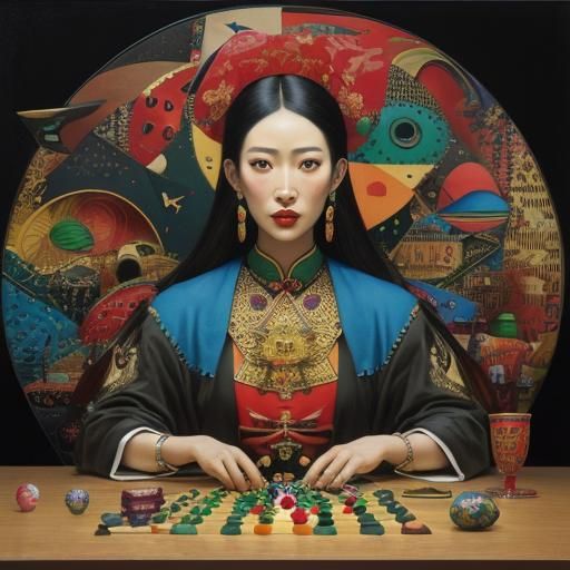 Surreal Chinese Checkers and Tiddlywinks Still Life