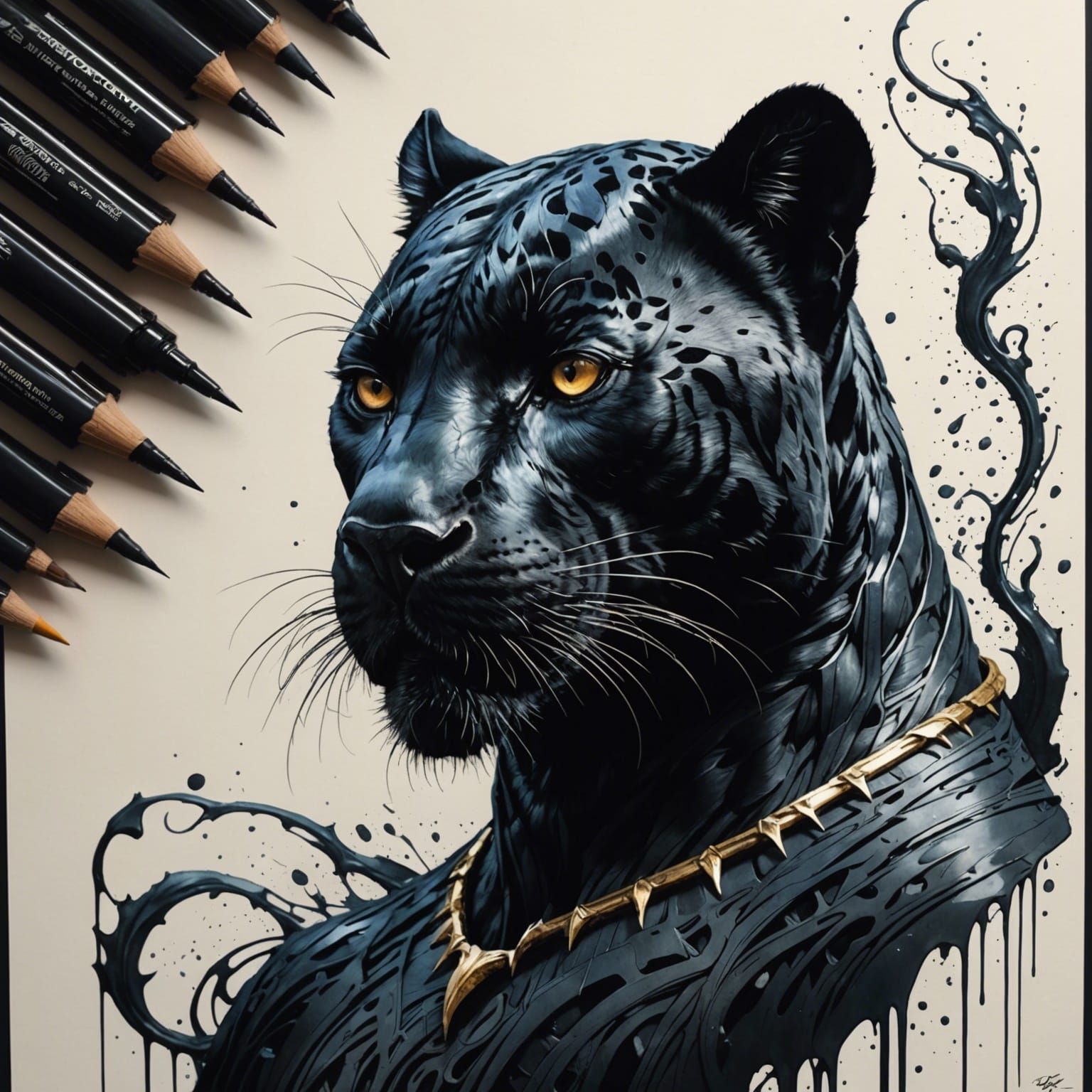 Elegant Black Panther in Photorealistic Masterpiece