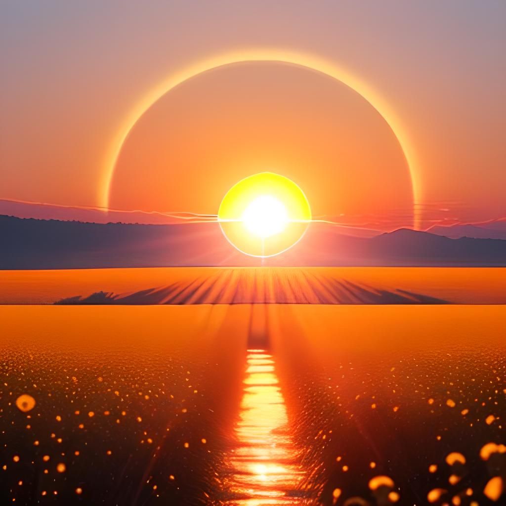 Brilliant Sunrise with Blazing White Sun