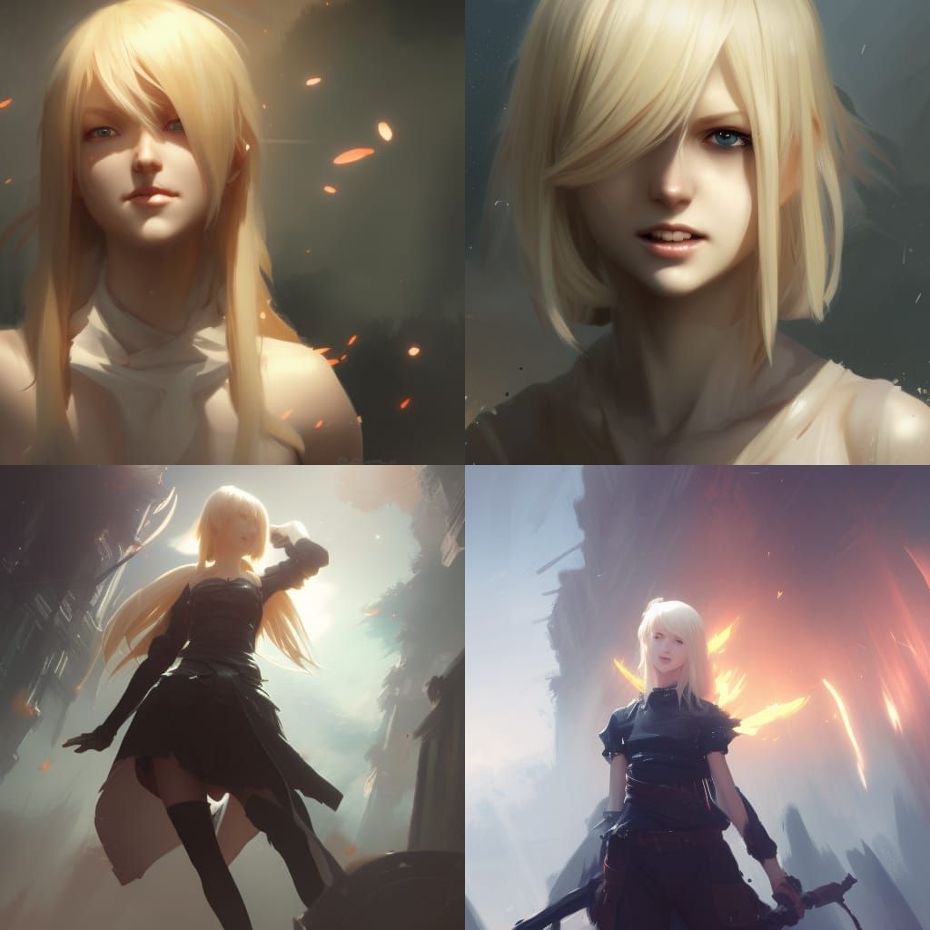 Anime Girl Portrait in Dark Fantasy Style