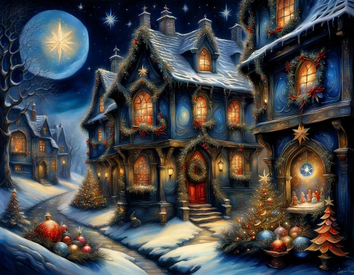 Enchanting Christmas Wonderland in Vivid Baroque Style