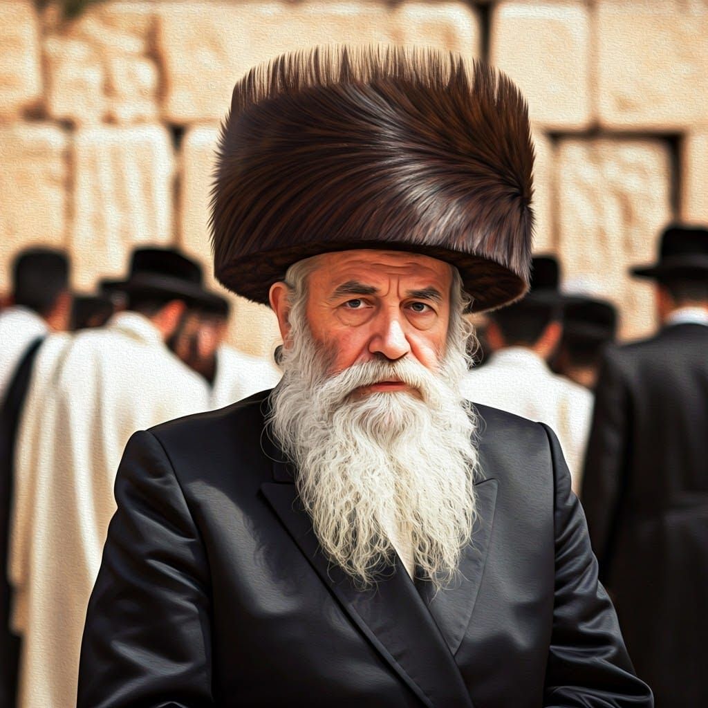 Serene Hasidic Rabbi in Soft Pastel Hues