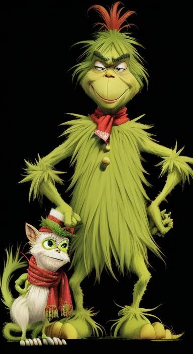 The Grinch and Max in Basquiat Style