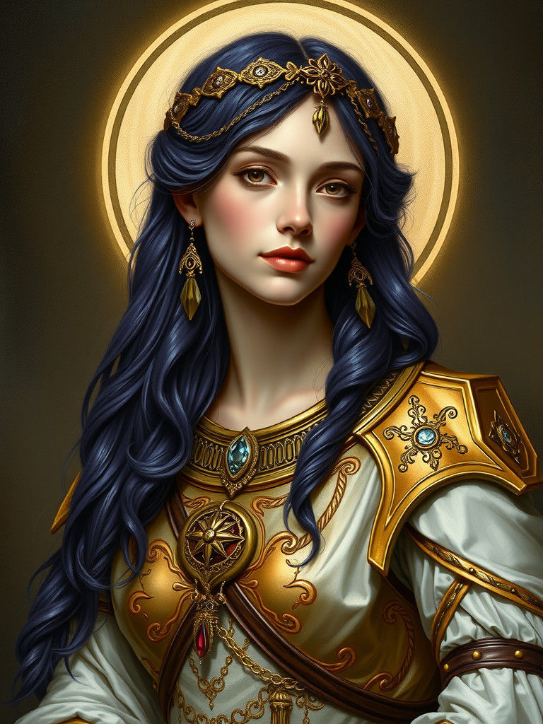 High Elf Goddess in Renaissance Oil Painting