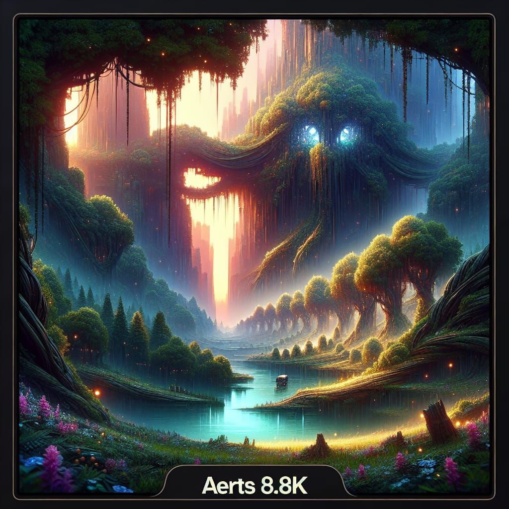 Minecraft-Inspired Forest in Hyper-Realistic Detail