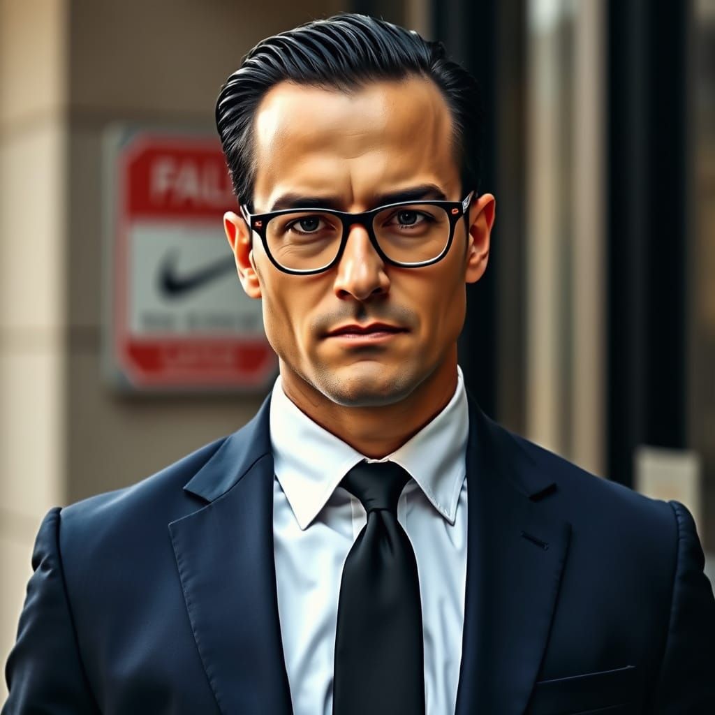Dapper Italian-American Gentleman in Navy Suit