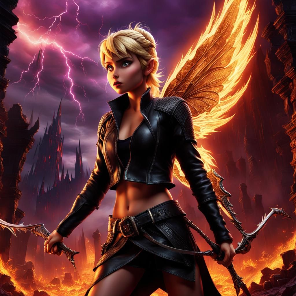 Tinkerbell Walks Through Mordor in Flames