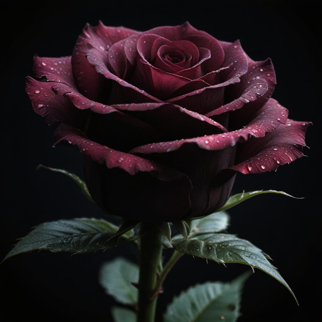 Gothic Rose Hybrid Unveils Macabre Beauty Under Moonlight