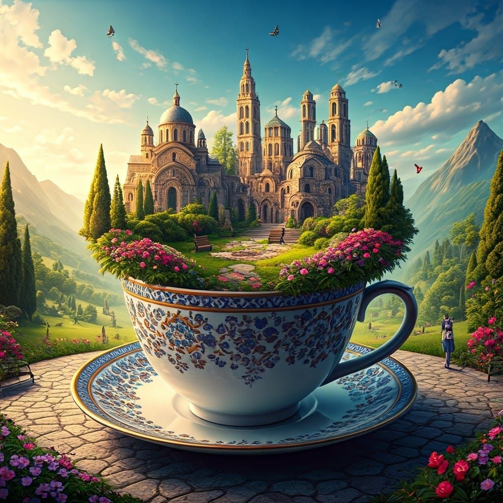 "Fairytale World: Harmony of Nature in a Cup."