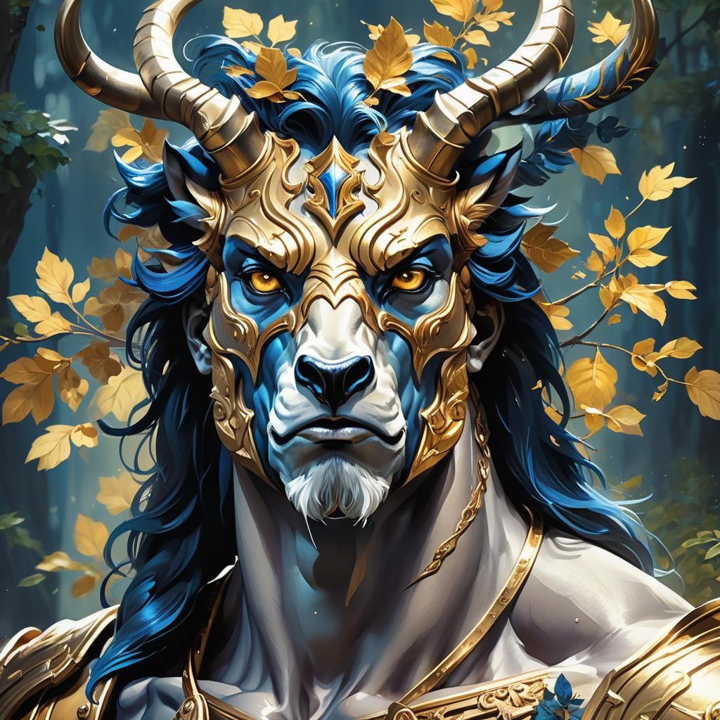 Majestic Centaur Portrait in Art Nouveau Style