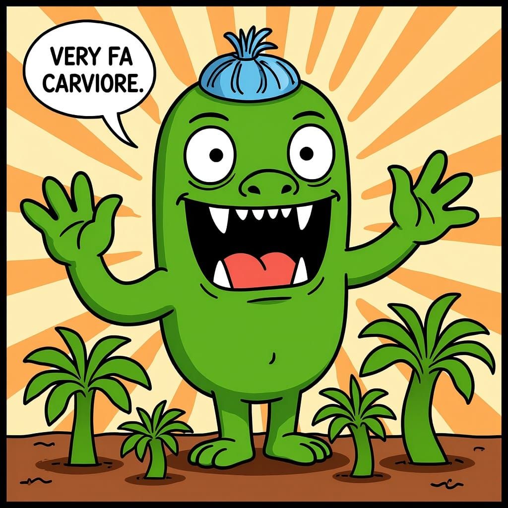 Cartoon Carnivorous Plant Illustration