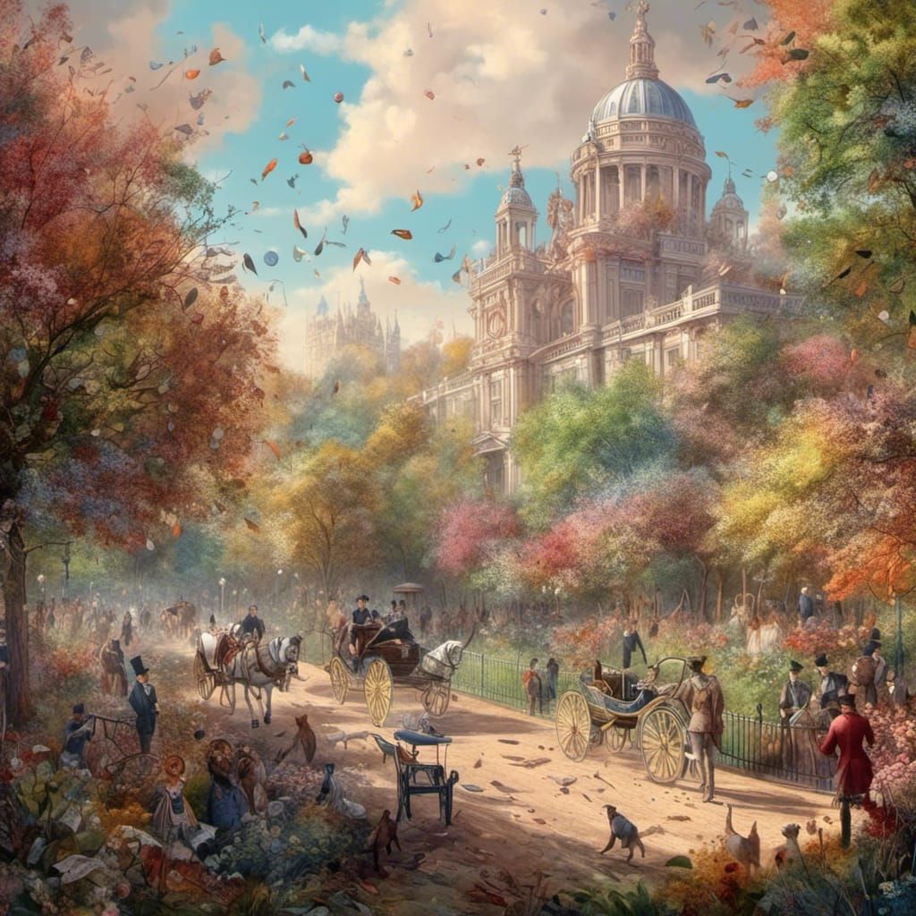 Colorful Hyde Park Painting in London
