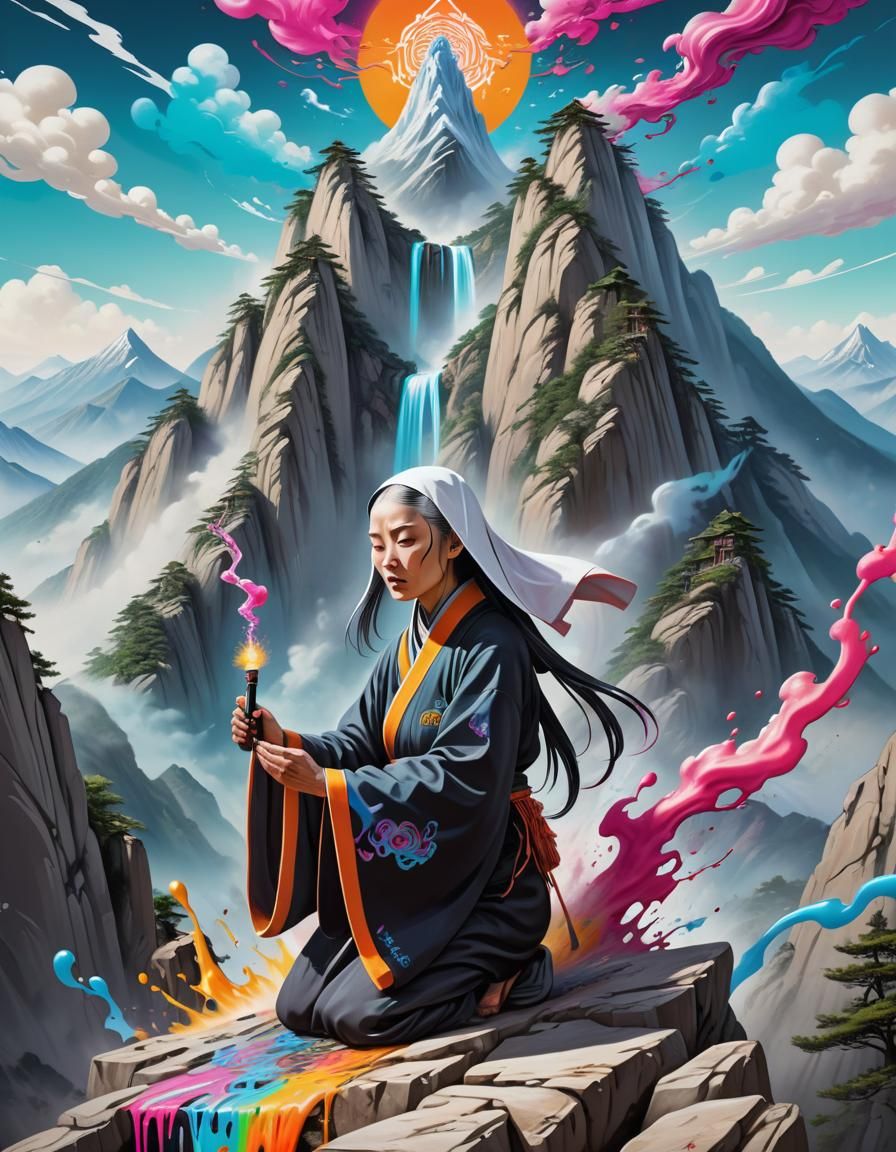 Taoist Nun's Spiritual Vision as Graffiti Art