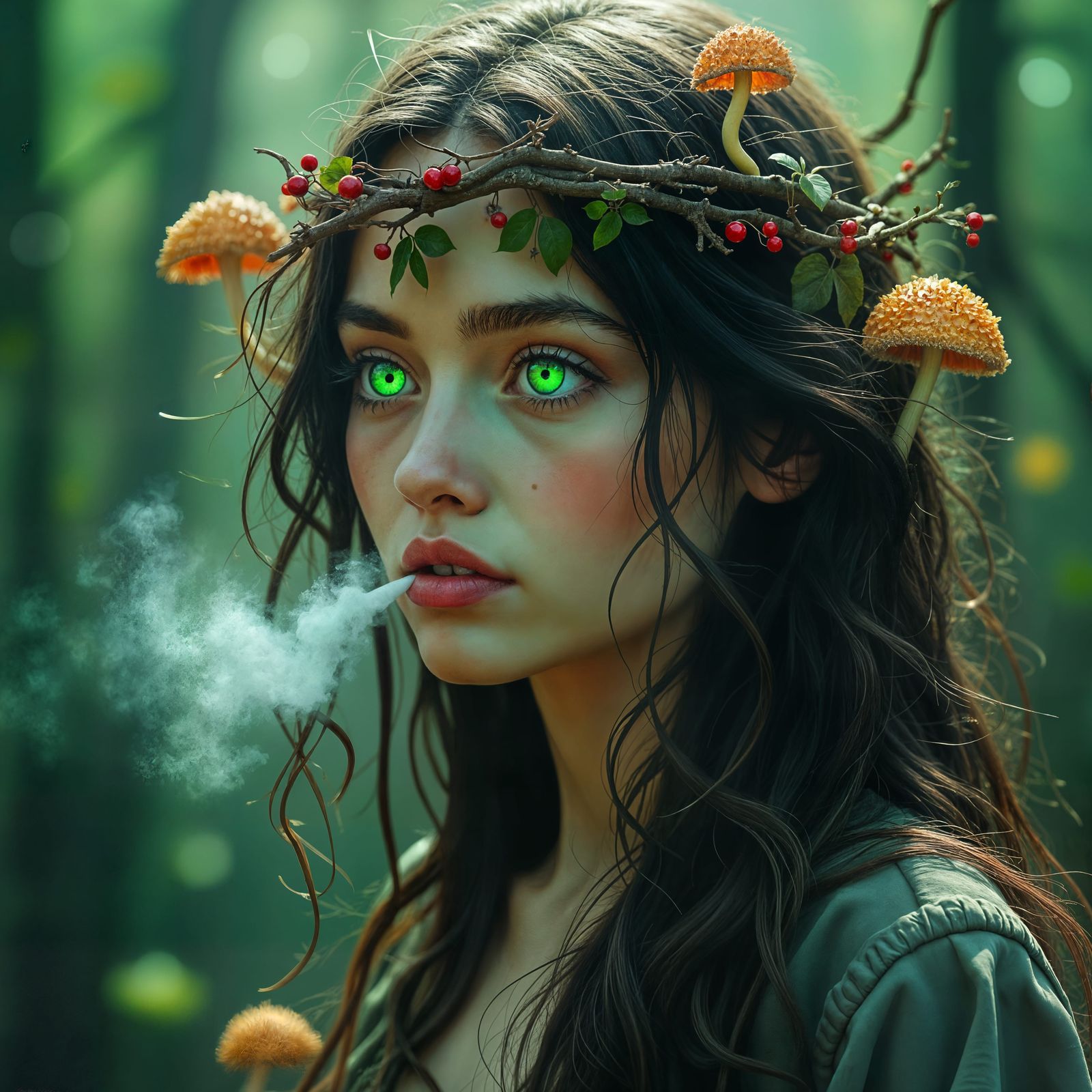 Surreal Forest Goddess in Closeup