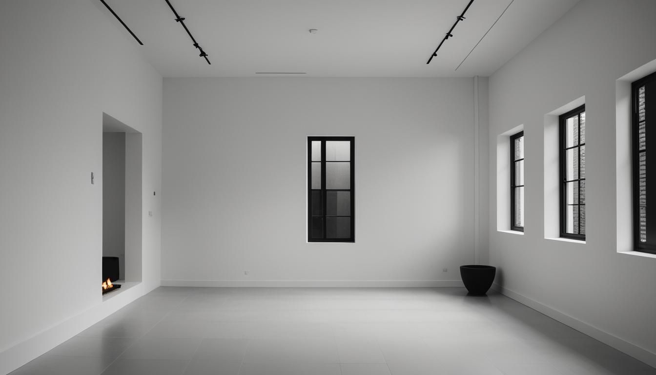 Minimalist Interior Photography: White Room with Black Frame...
