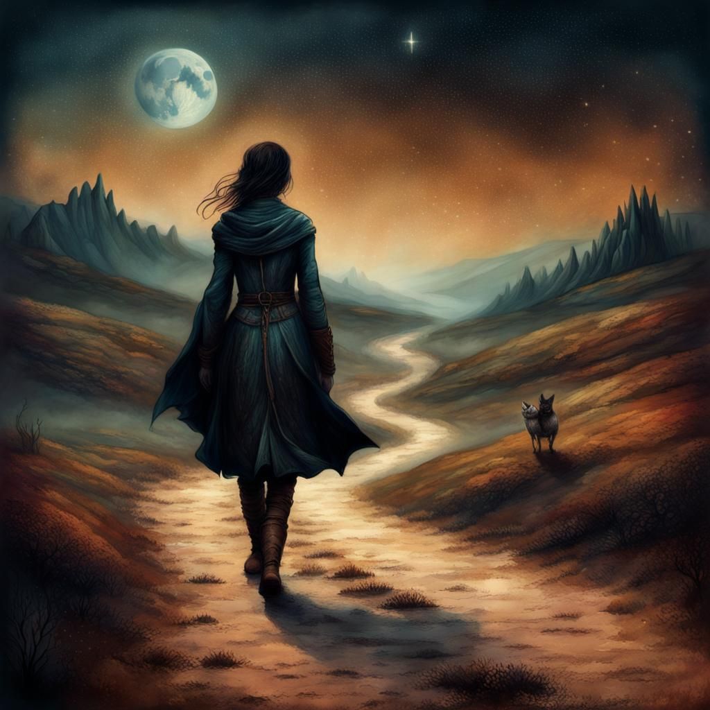 Mystical Trail: A Dark Fantasy Illustration