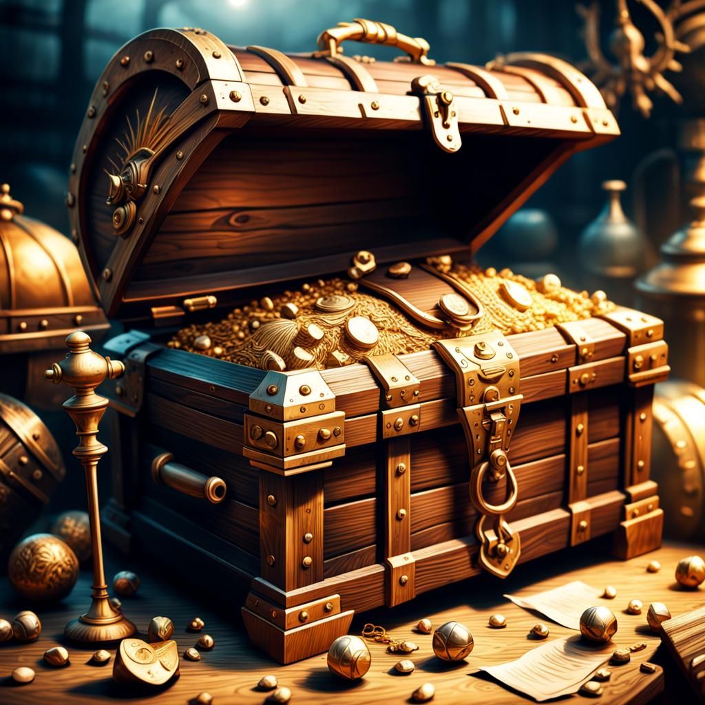 Detailed 2D Illustration of a Treasure Chest