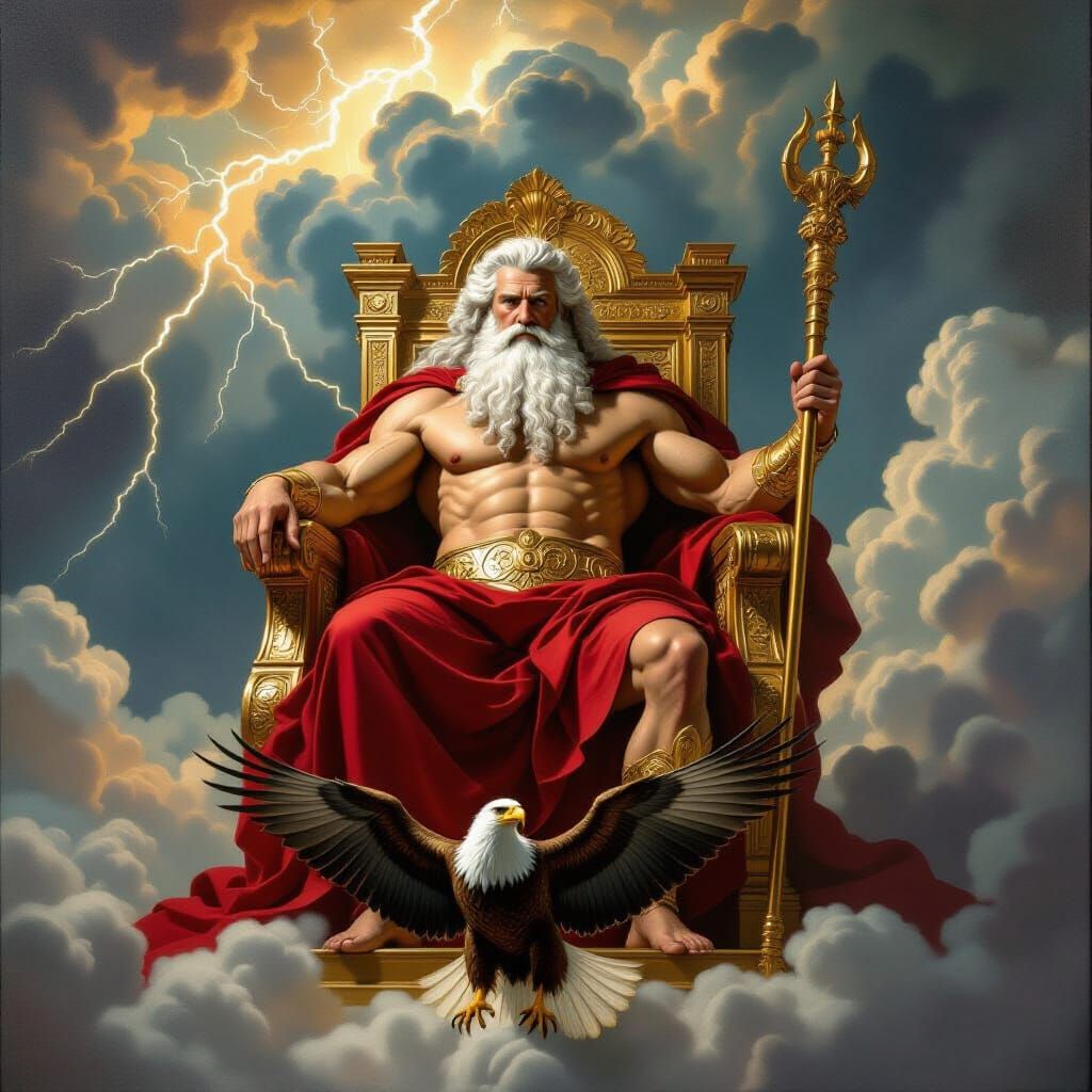 Zeus on Olympus, High Renaissance Oil Painting