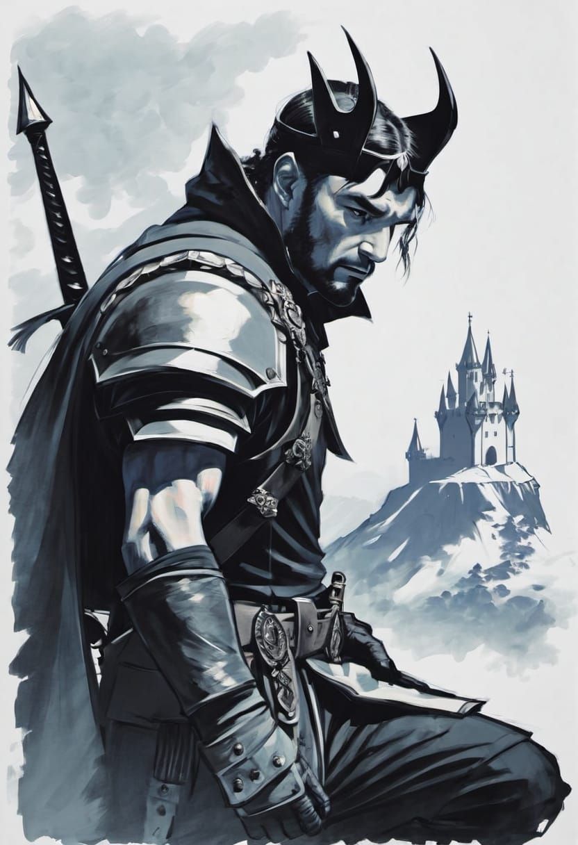 King Brom Surveys His Vast Kingdom at Dawn