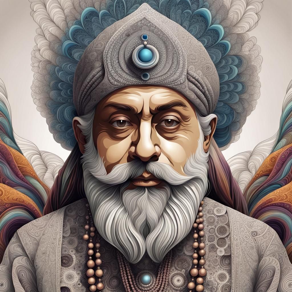 Abstract Vector Portrait of Osho