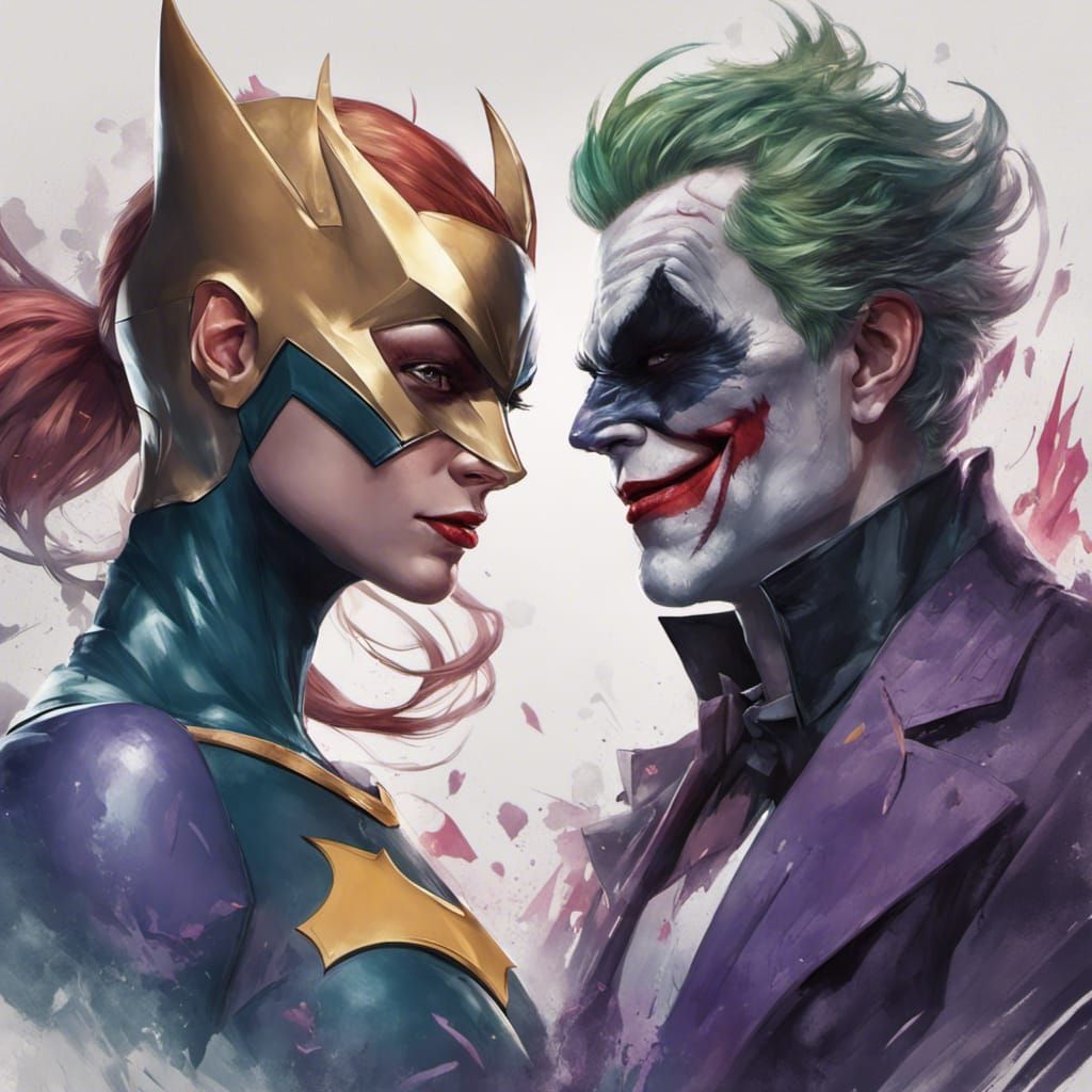 Batgirl vs Joker: Hyperdetailed Concept Art