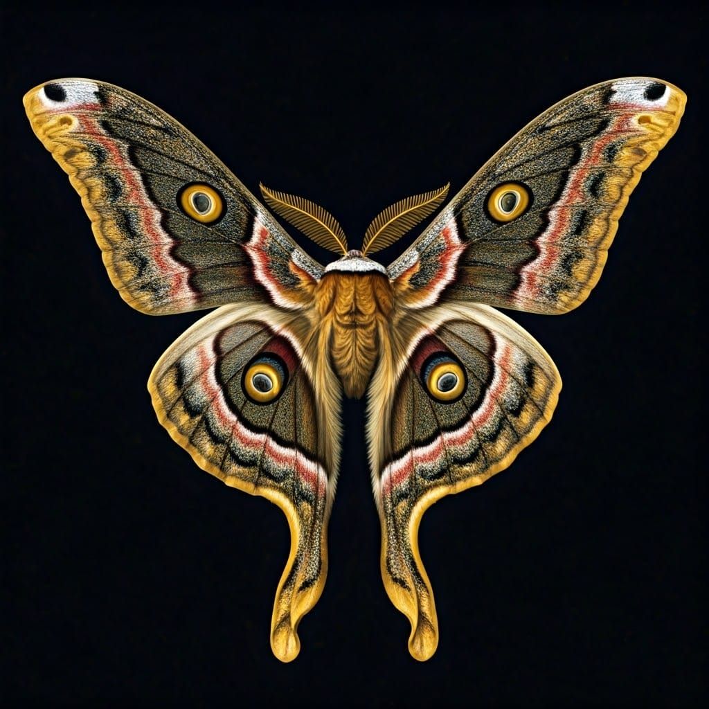 Ornate Moth Inspired by Haeckel and Earle