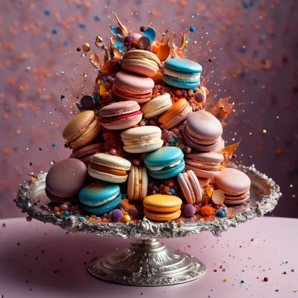 Explosion of Macarons in Baroque Patisserie