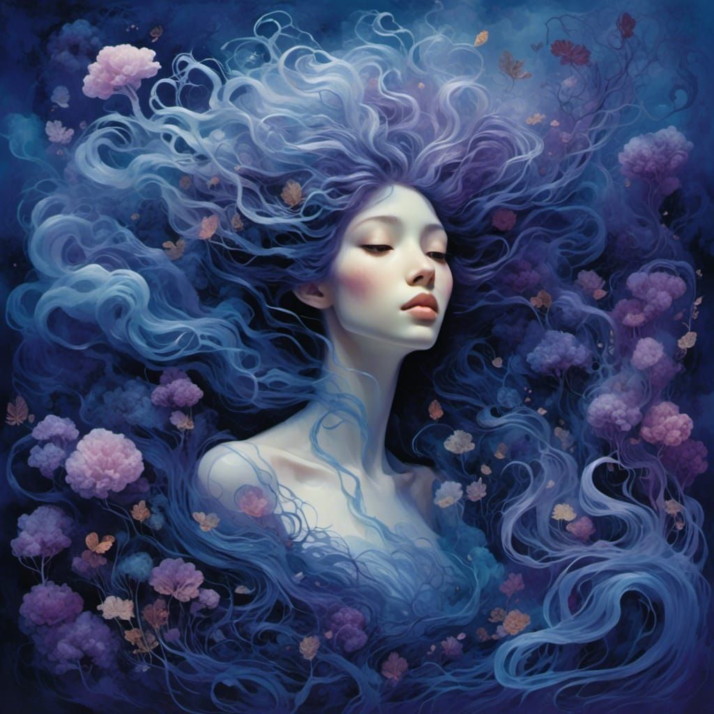 As dreams flow gently across your mind the night is unleashed in a vibrant world of inky patterns