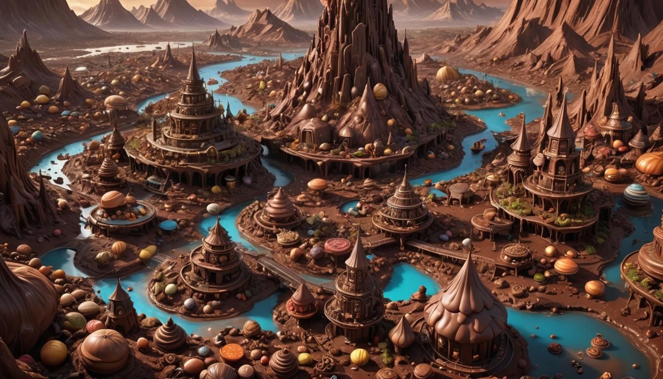 Chocolate Food-Themed Worlds with Edible Landscapes