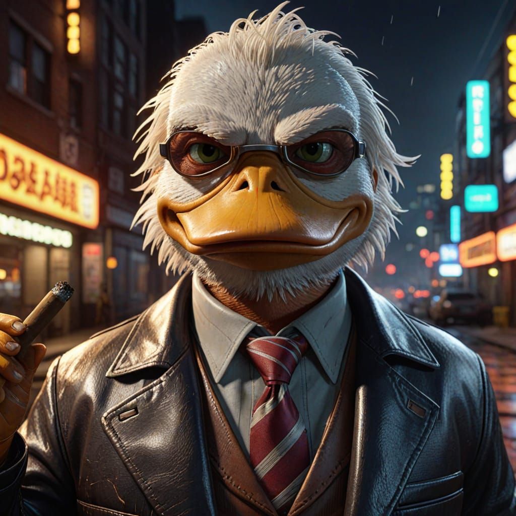 Howard the Duck Smoking Cigar in Cinematic 3D Render