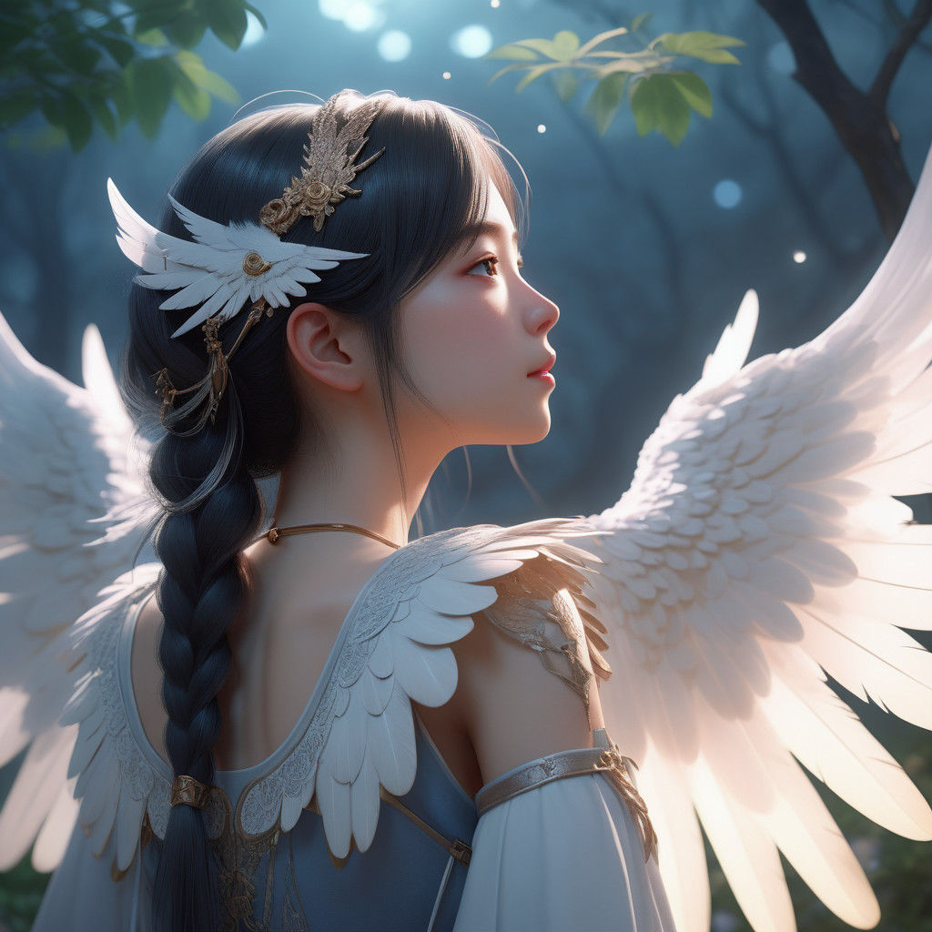 A gorgeous woman with Wings on her back