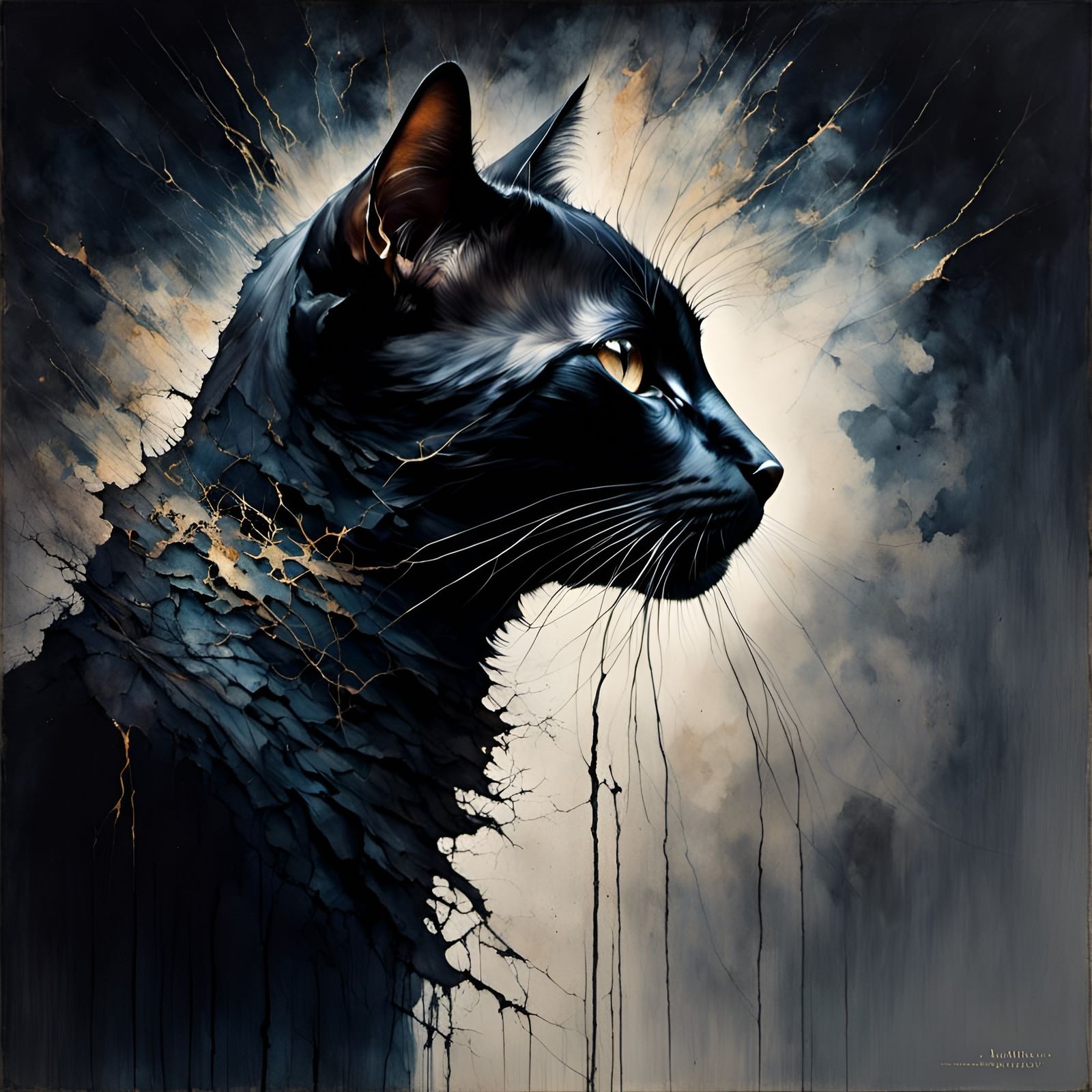 Black Cat Portrait: A Serene Feline Moment