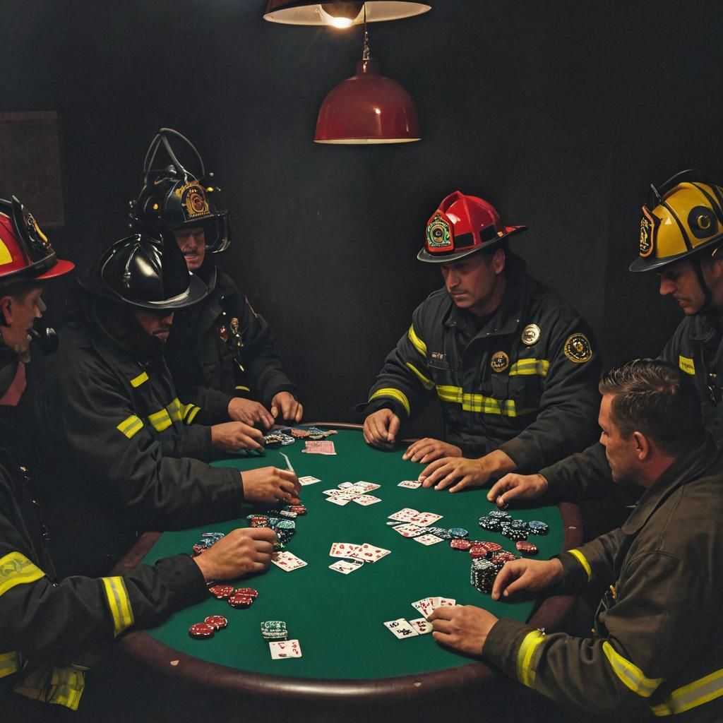 Firefighters Playing Poker