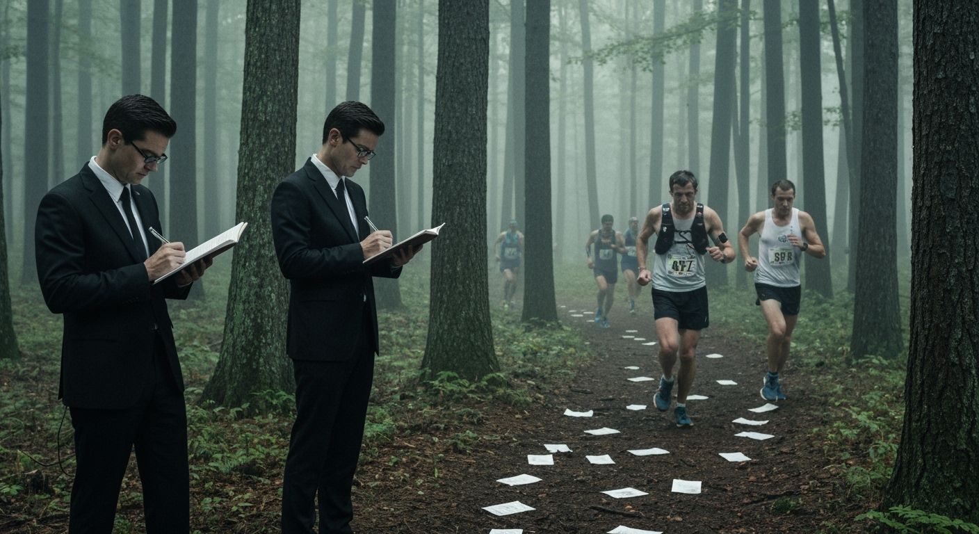 Ultra-Runners in Misty Forest Observed by MIB Agents