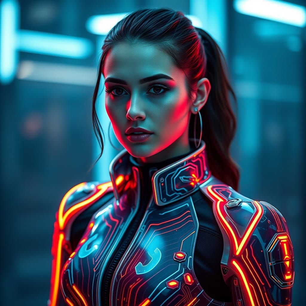 Romanian Actress in Tron Legacy-Inspired Futuristic Costume