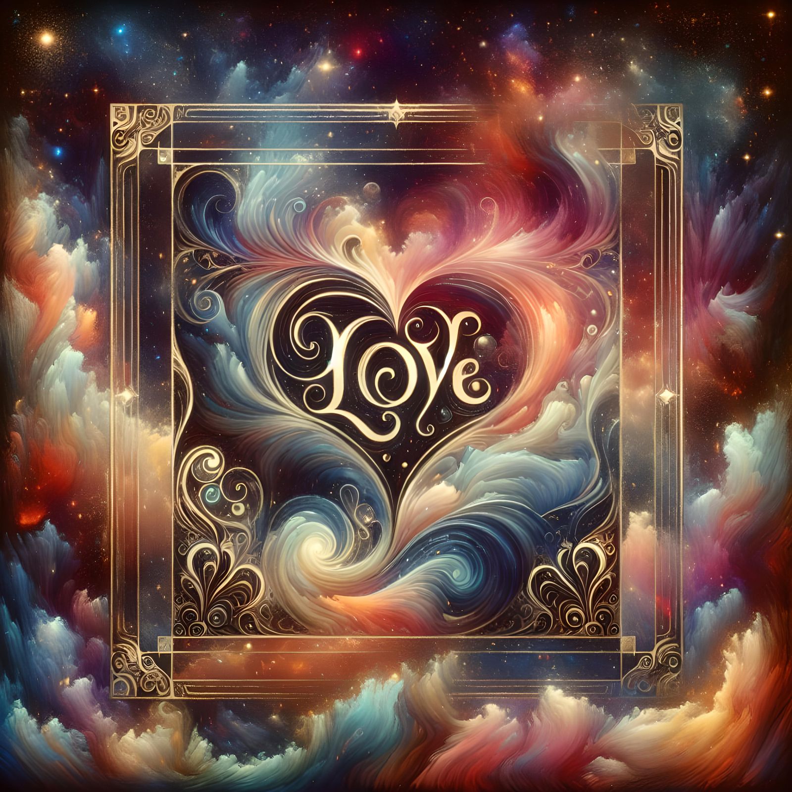 Calligraphic Love Message in Dreamlike Watercolor Style