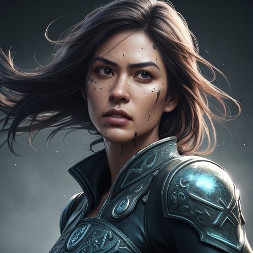 Subtle Emotional Portrait in Hyperrealistic Splash Art Style