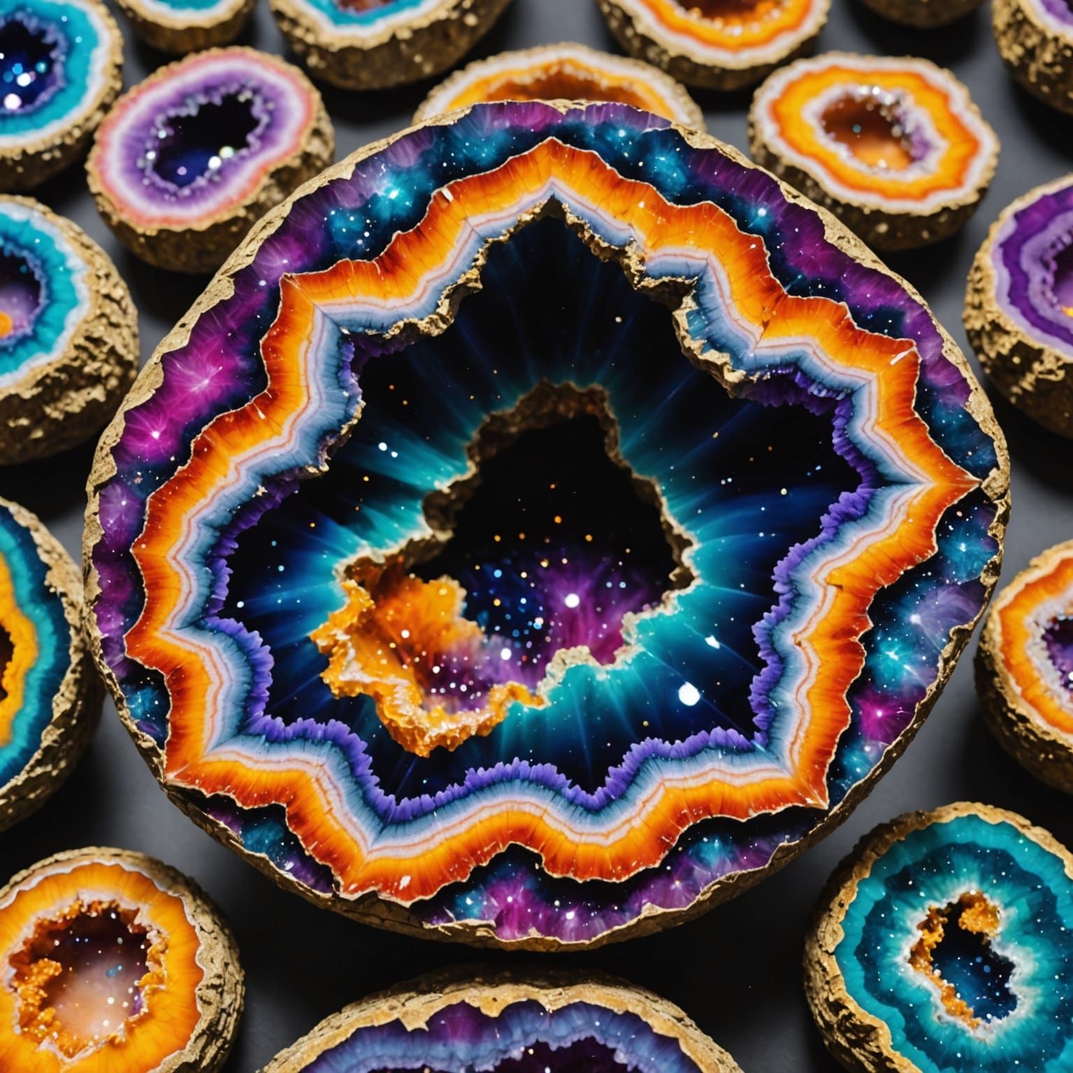 Vibrant Ultra-Realistic Geode Formation