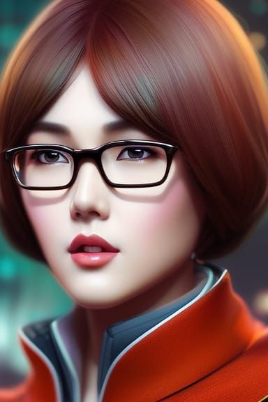 Velma Dinkley as K-pop Idol, Hyperdetailed Portrait