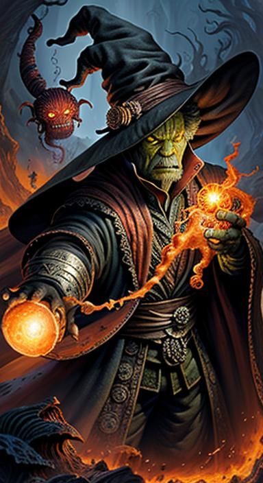 Volcanic Witch Doctor: Hyperdetailed Matte Painting