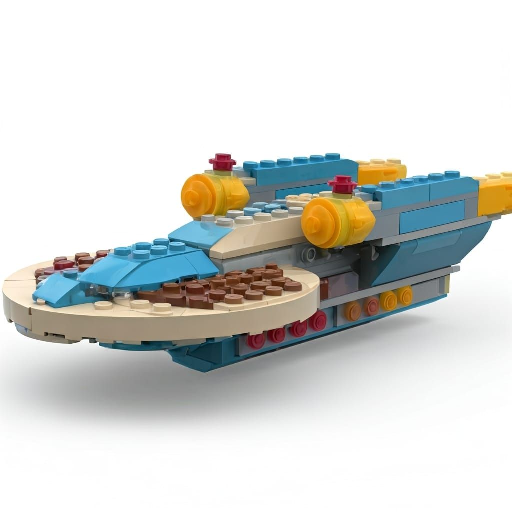 Candy-Themed LEGO Star Trek Ship in Whimsical Style