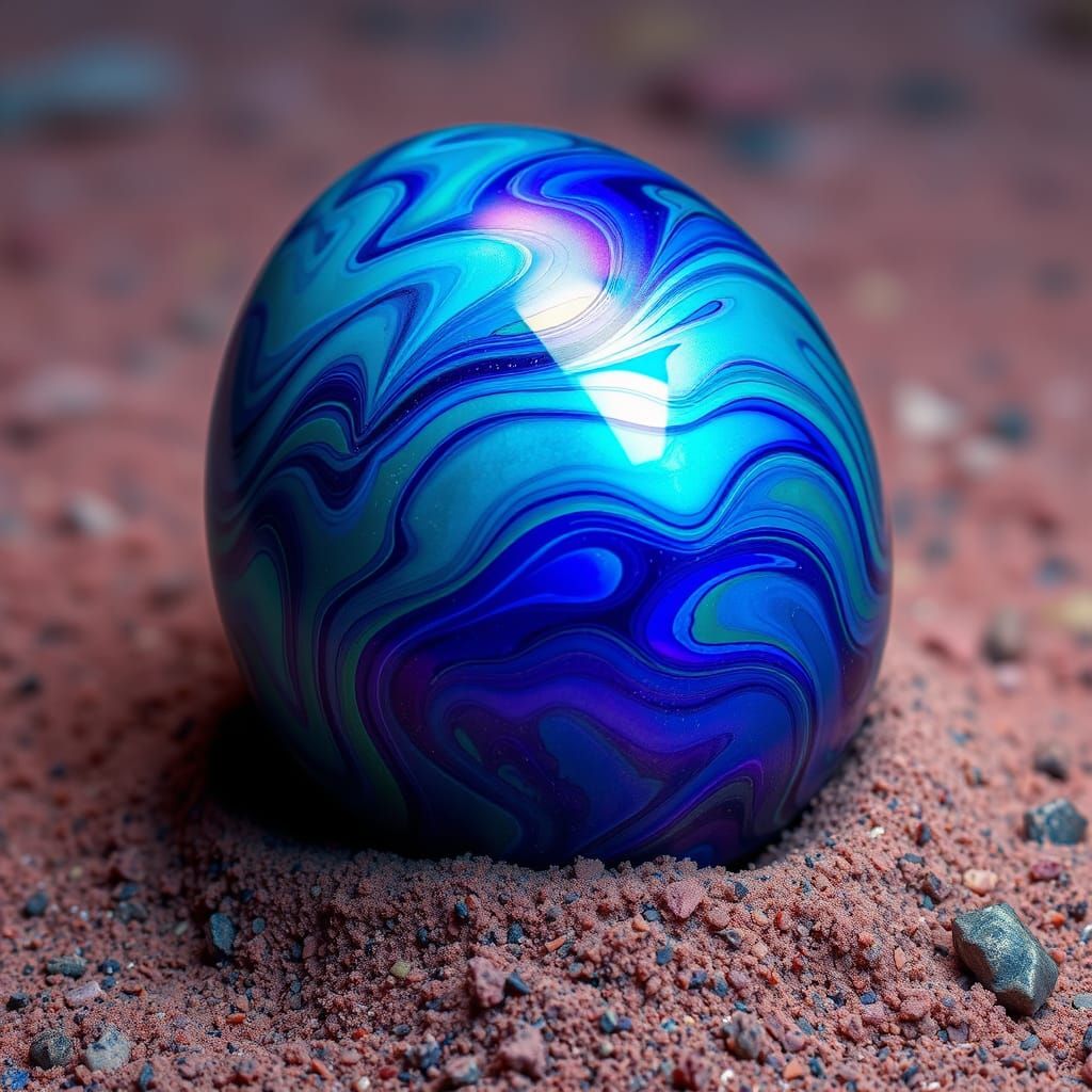 Glowing, Cosmic Egg in Vibrant Iridescent Hues