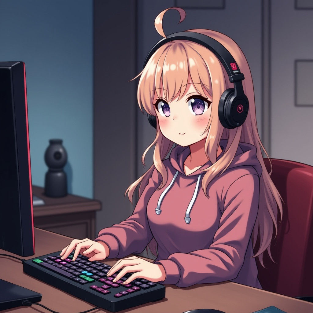 Anime Girl Gaming: Cute and Mature Style