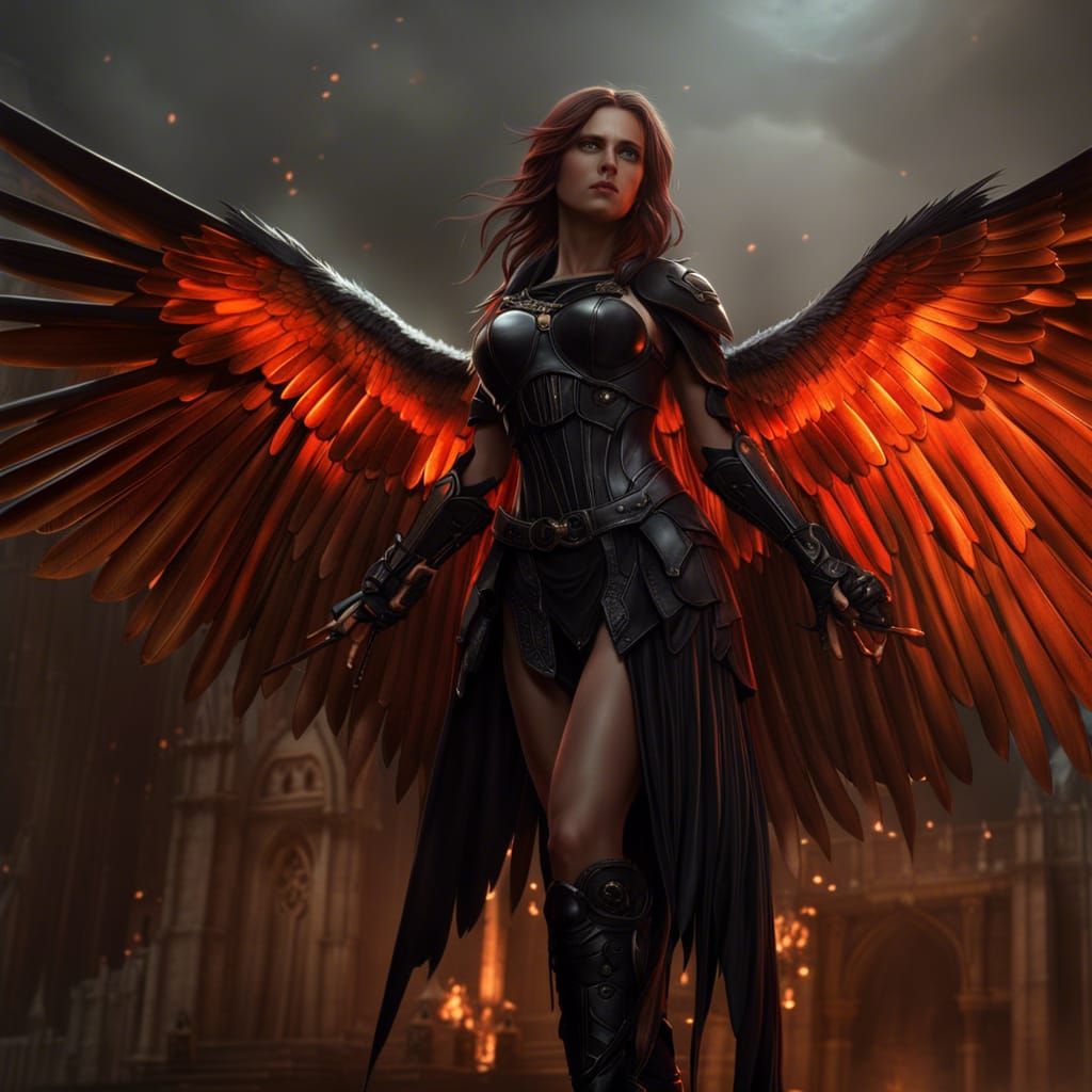 Detailed Airbrush Art of a Dark Angel