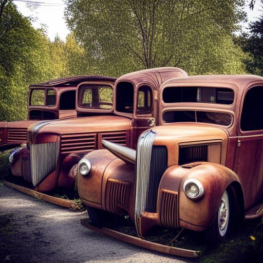 AI Generated Image of Old Trucks